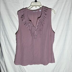 Women's Mauve Sleeveless Top with Ruffle Detail